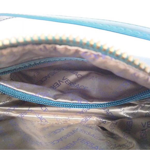 Auth Versace Jeans Emerald Green Patent Leather Mini Shoulder Bag - Picture 10 of 11